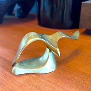 Brass seagull sculpture small vintage mid  century modern